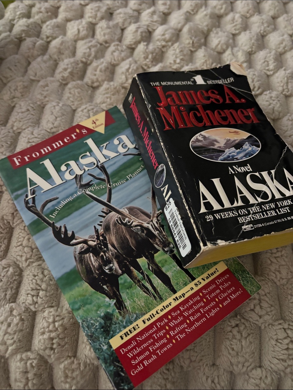Alaska Travel Guide + James A. Michener Novel Bundle - Green & Black Covers